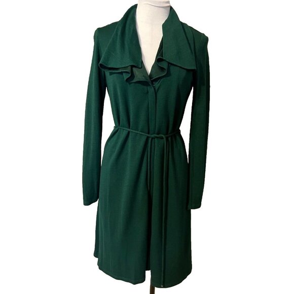 Elie Tahari Dress 4 Small Green Long Sleeve Stretch Wool Career Church - Picture 1 of 12